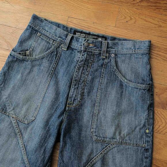ECKO UNLTD Shorts Baggy Jean Jorts Utility Denim Hip Hop Y2K Grunge Skate‎ 34 - Picture 2 of 7